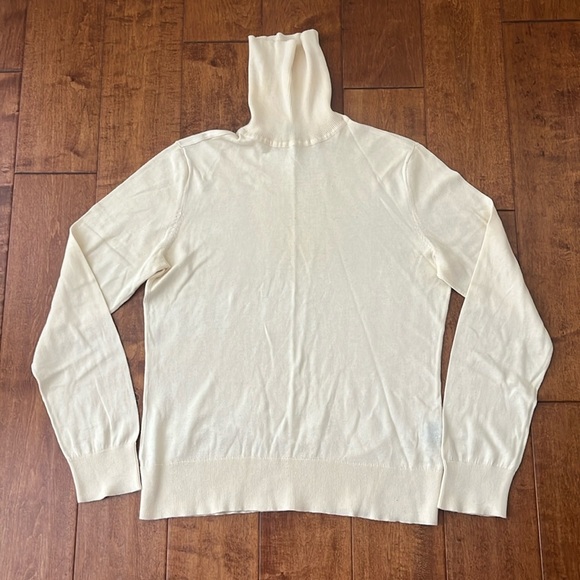 NWOT Chaps Turtleneck Cotton Ivory Sweater Lightweight Size L - Picture 4 of 11